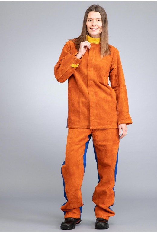 Veste De Soudeur Scappa Protection En Proban 340g - Noir Et Orange NEUVE
